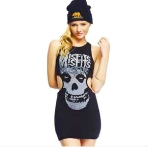 Misfits Dress Cut Out On Waist -Small